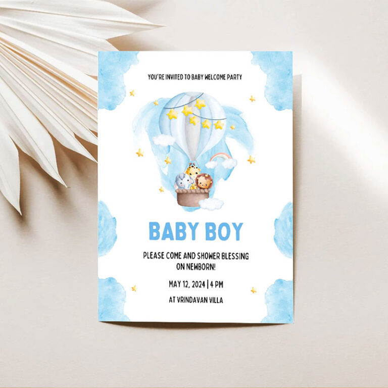 Air-Balloon-Theme-Welcome-Baby-Boy-Invitation