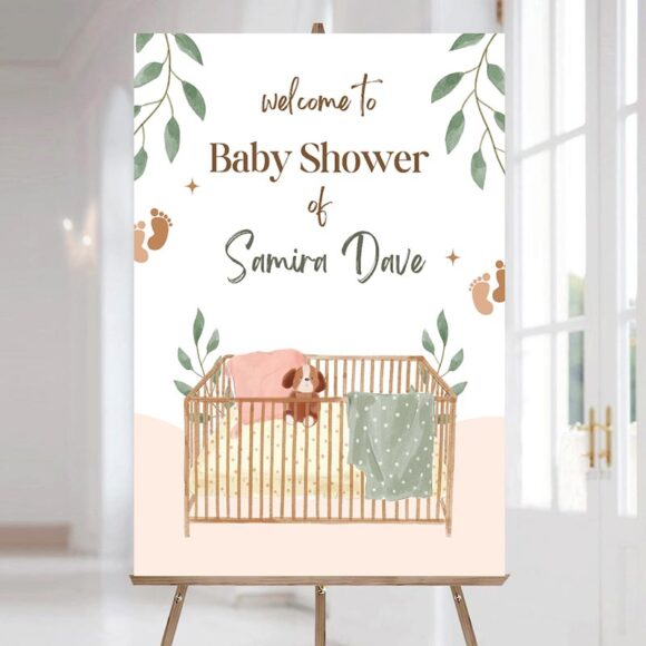 Cradle-theme-baby-shower-Welcome-board