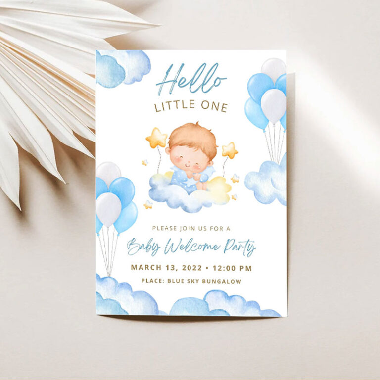 Cloud-Theme-Welcome-Baby-Boy-Invitation