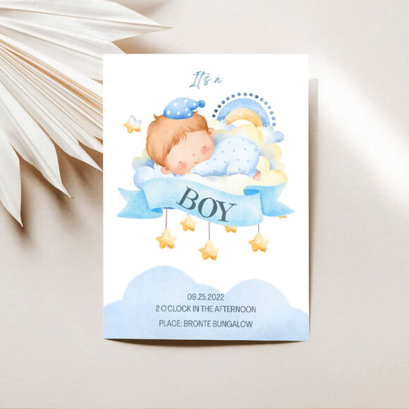 Welcome-Baby-Boy-Invitation